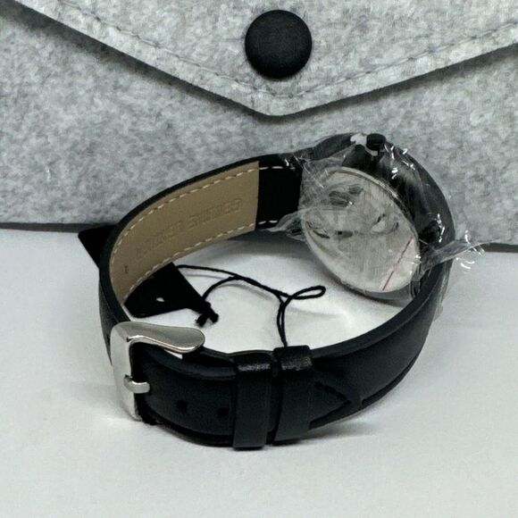 Burei S-6024M Men Black Leather Strap Analog Fashion Minimalist Watch YAY124 - Picture 11 of 12